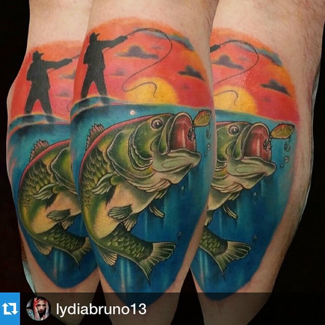 Another one for the tattoo trend My largemouth Bass that everyone asks me  if its a trout  rFishing